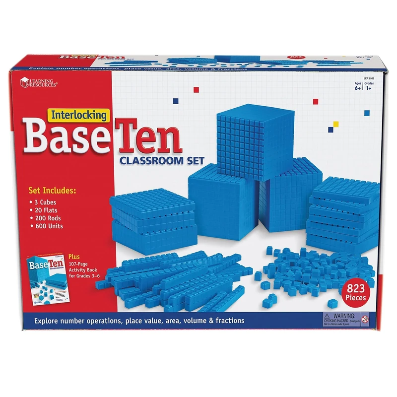 Learning Resources Base Ten Interlocking Plastic Rods Class Set
