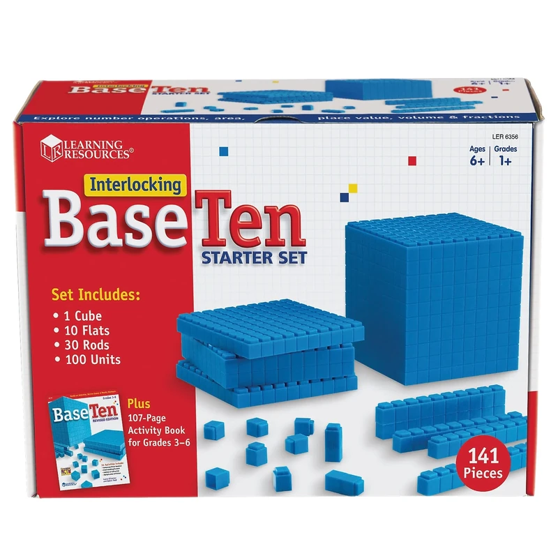 Learning Resources Base Ten Interlocking Plastic Rods Starter Set