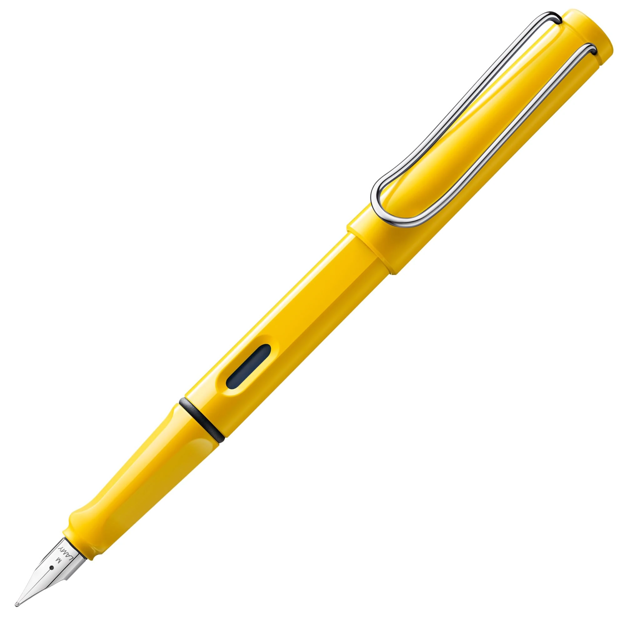 LAMY safari yellow - Fountain Pen with ergonomic grip & polished steel nib in size B - ideal for any Writing & Calligraphy - including LAMY T 10 blue cartridge - Right-Handed