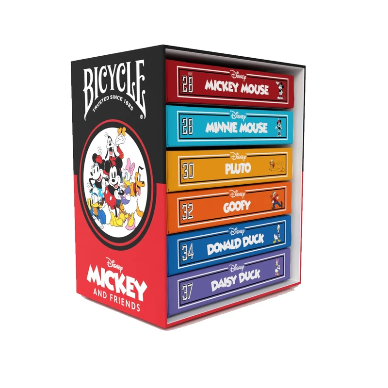 Bicycle Disney Mickey and Friends Playing Cards Box Set – 6 Classic Character Decks | Collector’s Edition with Display Box | Magic, Cardistry & Collecting | Ages 6+