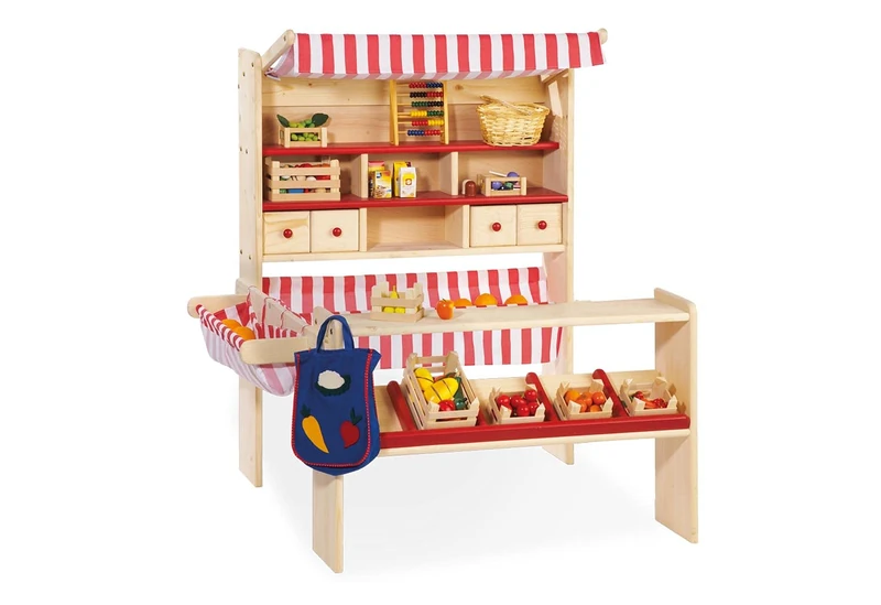 Pinolino Lucy Market Stand - Untreated Solid Wood Toy - Image 1
