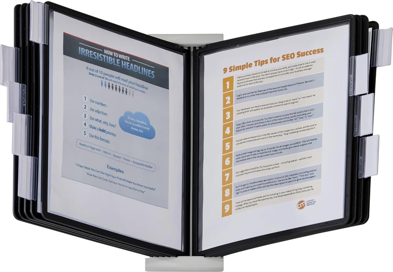 DURABLE Desktop Reference System, 10 Double-Sided Panels, Letter-Size, Black, INSTAVIEW Design (561201) - Image 1