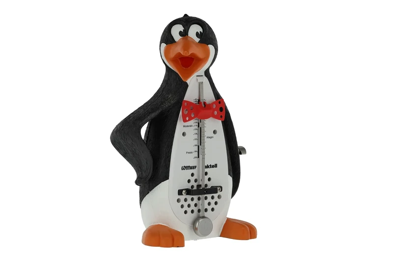 Wittner Metronome Taktell Animal Shape Series 839 - Plastic casing - Without bell - Penguin - Mechanically wound - No batteries required - Made in Germany