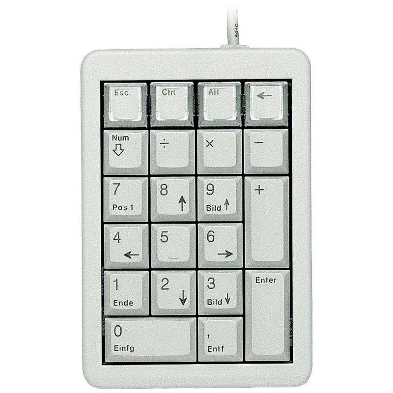 CHERRY G84-4700, Programmable Keypad, German Layout with Numeric Keypad, Wired (USB-Connection), Plug & Play, Mechanical ML Switches, Grey