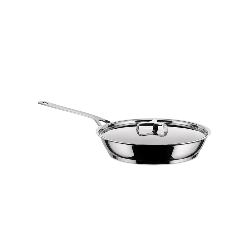 Alessi Pots&Pans Frying Pan, Stainless Steel, 28 cm, (AJM110/28), Silver