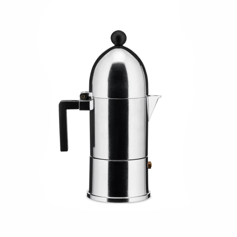 Alessi La Cupola Espresso Coffee Maker, 3 Cups, Black, (A9095/3 B)