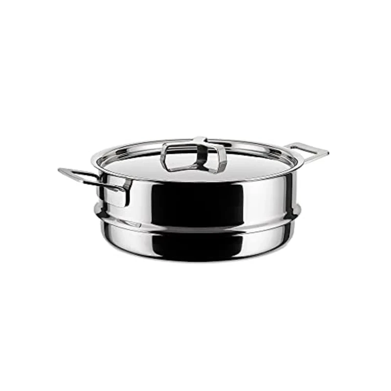 A di Alessi Pots&Pans Steamer Basket, (AJM307),6.5 x 30.5 x 24 cm, Polished Silver