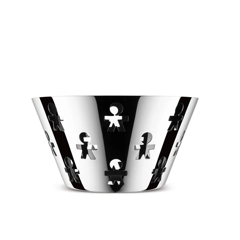 Alessi AKK05 Design Fruit Bowl, Stainless Steel, Polished, 23 cm