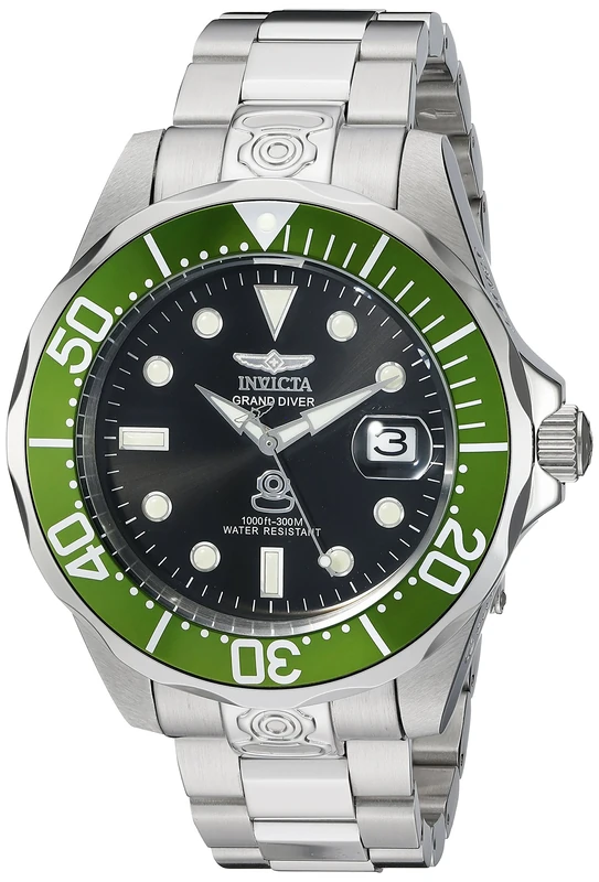 Invicta Grand Diver 3047 Men's Watch - Waterproof - Analogue - Automatic Movement - stainless steel with Black dial - 47mm