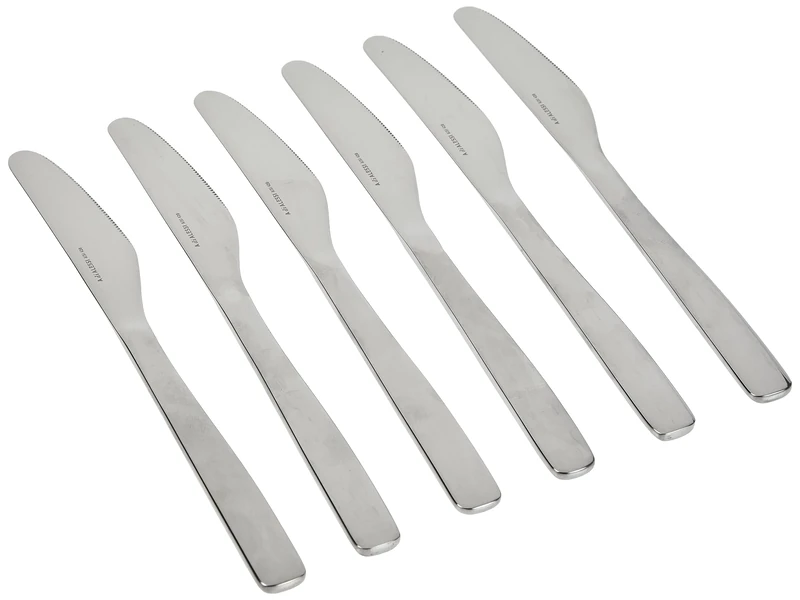 A di Alessi Knifeforkspoon Monoblock Dessert Knife, Set of 6, (AJM22/6M)