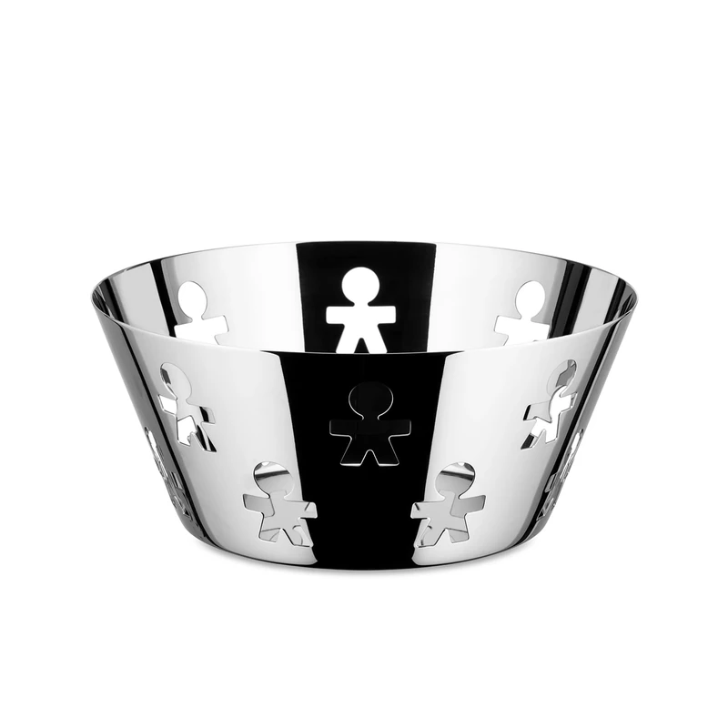 A di Alessi Girotondo Pierced Basket, (AKK04), Mirror Polished, 20.5 cm