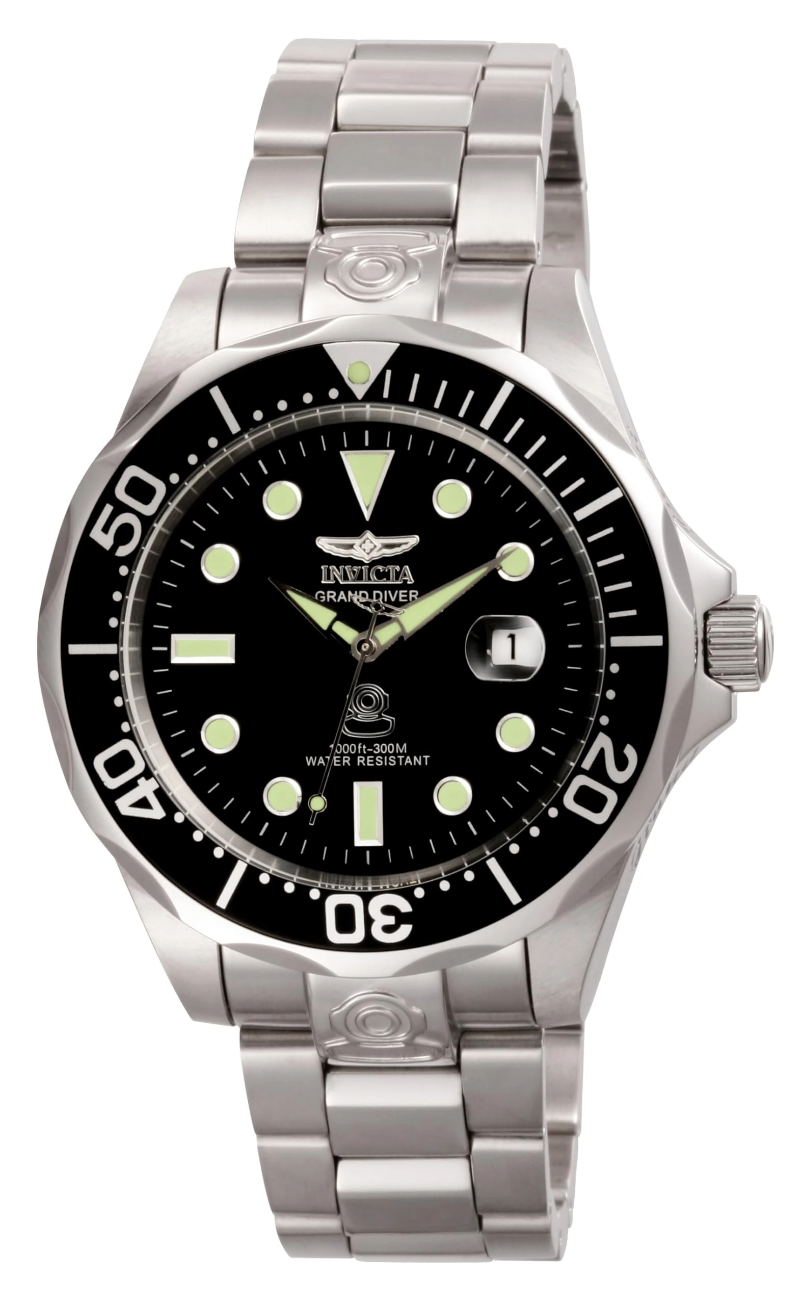 Invicta Grand Diver 3044 Men's Watch - Waterproof - Analogue - Automatic Movement - stainless steel with Black dial - 47mm