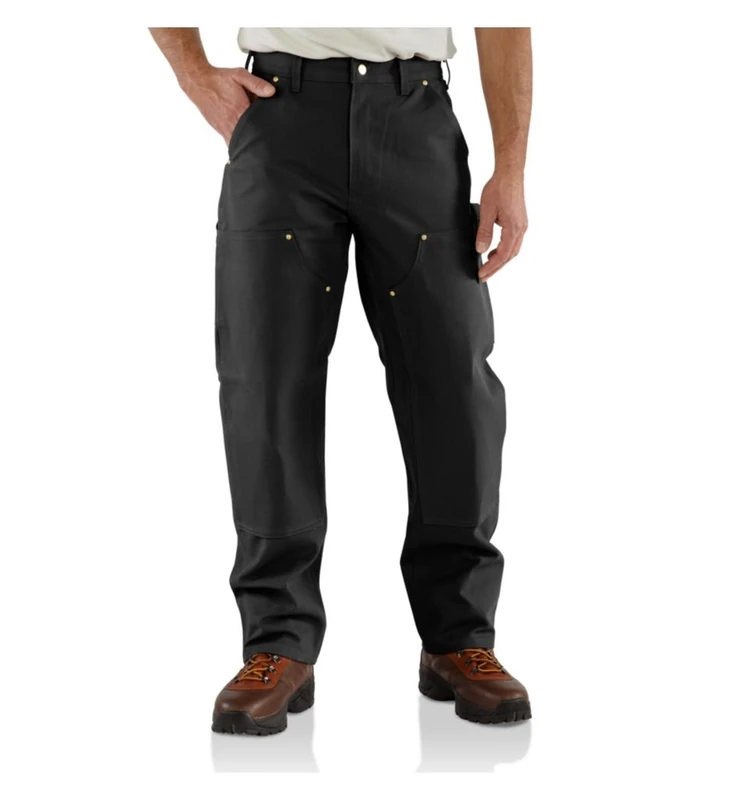 Carhartt Men's Loose Fit Firm Duck Double-Front Utility Work Pant, Black, W38/L32