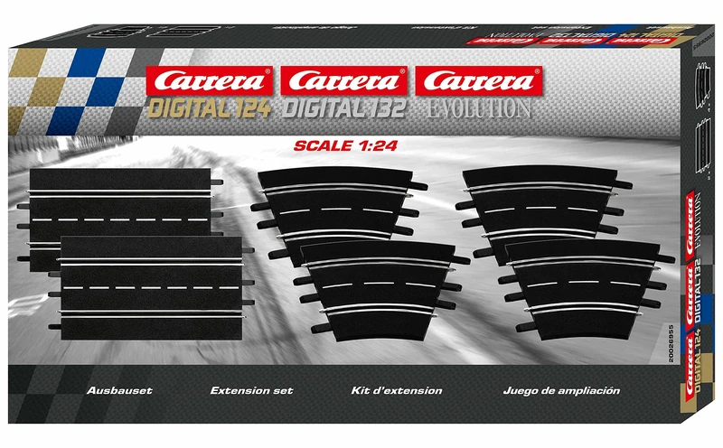 Carrera Evolution 20026955 Extension Set (2 straights, 4 Curves 1/30°), Black