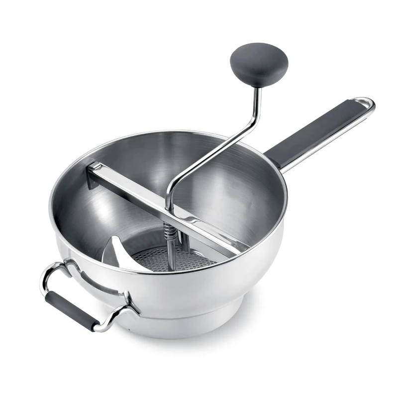 Cuisipro Deluxe Food Mill, Stainless Steel, 3 Straining Disks Included, Non-Slip Handle