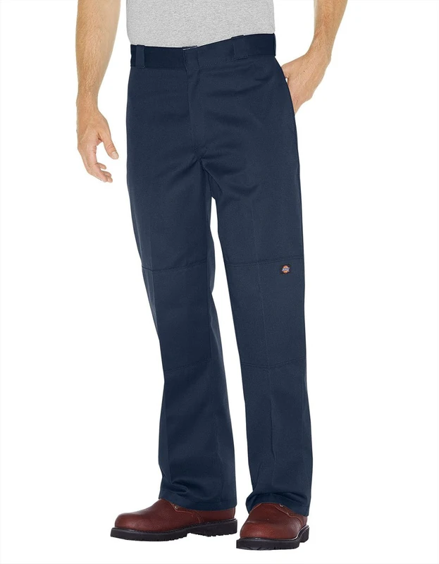 Dickies Men's Double Knee Work Straight Trousers, Blue (Dark Navy), Size W36/L34