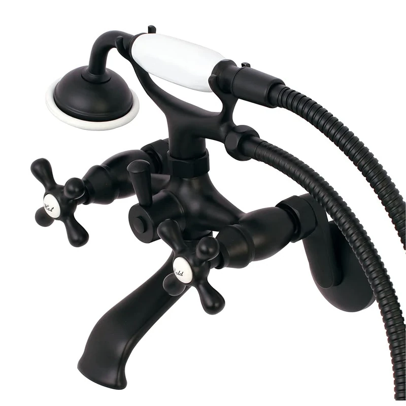 Kingston Brass KS266ORB Kingston Clawfoot Tub Faucet, Oil Rubbed Bronze, 6-Inch Adjustable Center