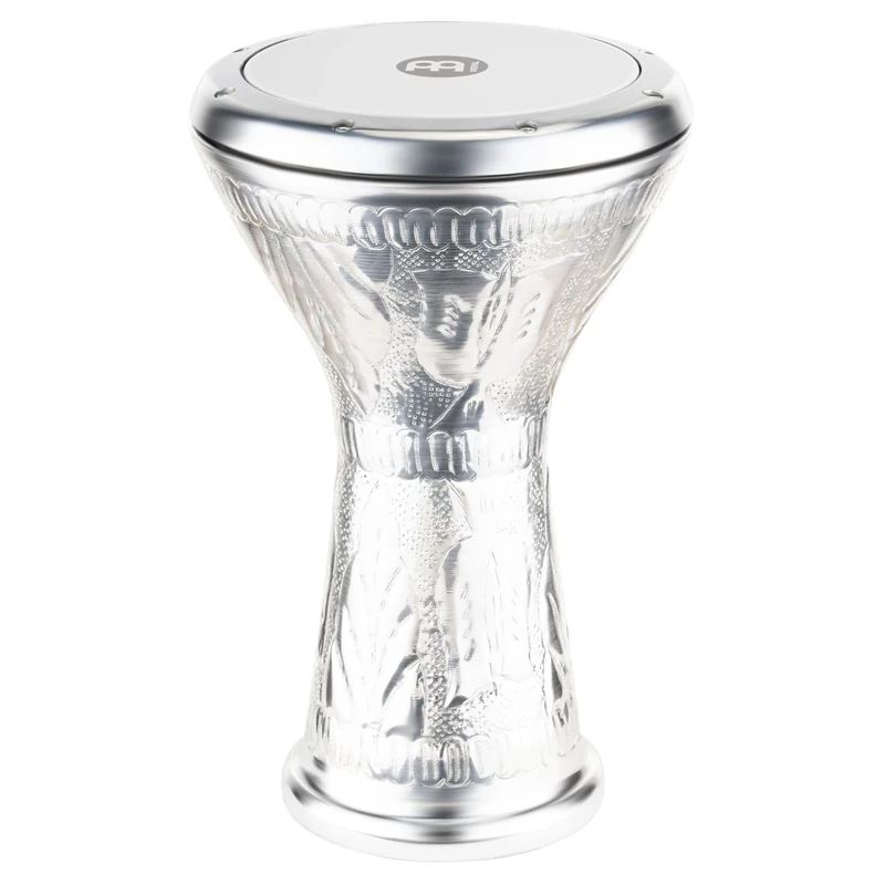 Meinl Percussion Aluminum Series Doumbek - Medium-Large Handdrum - Synthetic Head - Diameter 8.5 Inches - Hand Hammered - Aluminum, Silver (HE-3030)