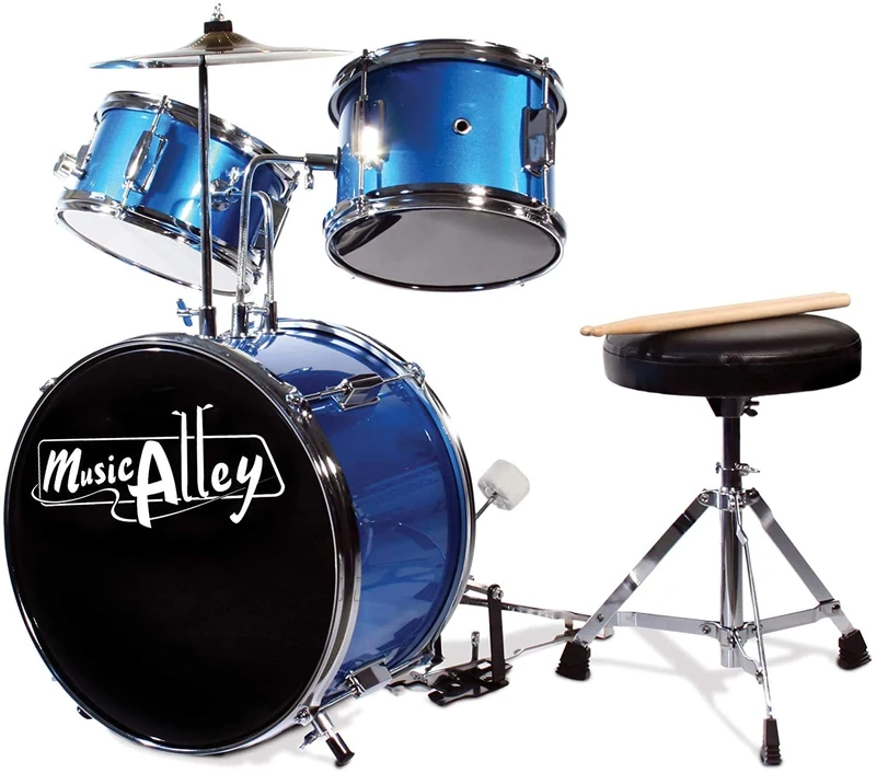 Music Alley Junior Drum Kit with Drum Stool & Drumsticks