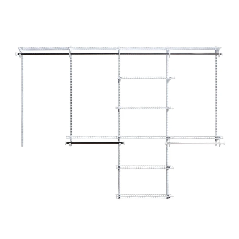 Rubbermaid Configurations Closet Shelves & Hanging Kit, 48-Inch, White, Custom Pantry Organizer and Storage/Clothes Rack for Home/Laundry/Bathroom/Mudroom/Pantry/Linen Closet