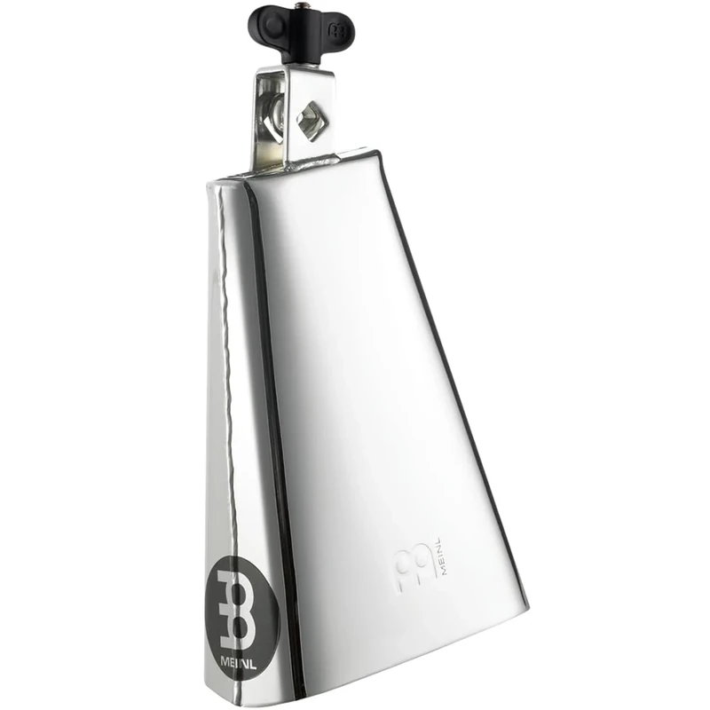 Meinl Percussion Chrome Timbales Cowbell - Very Large Idiophone - Length 8 Inches - Mountable - Big Mouth - Steel, Chrome Polished (STB80B-CH)