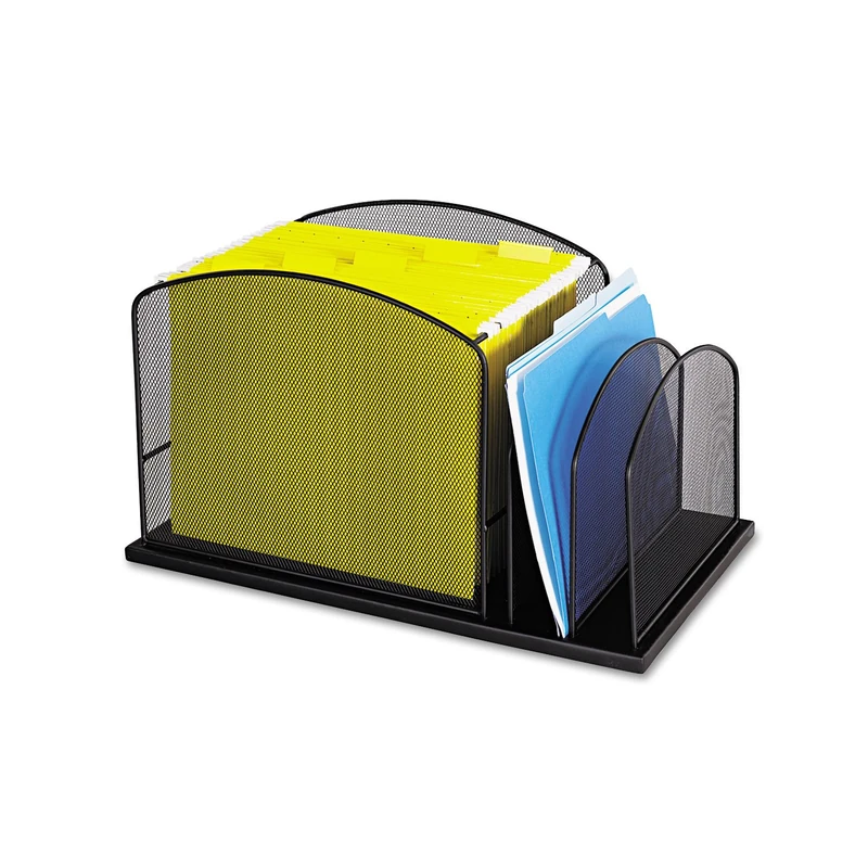 Safco Products Desktop File Organizer, Alloy Steel, Black, 11.3" x 19.4" x 11.4"