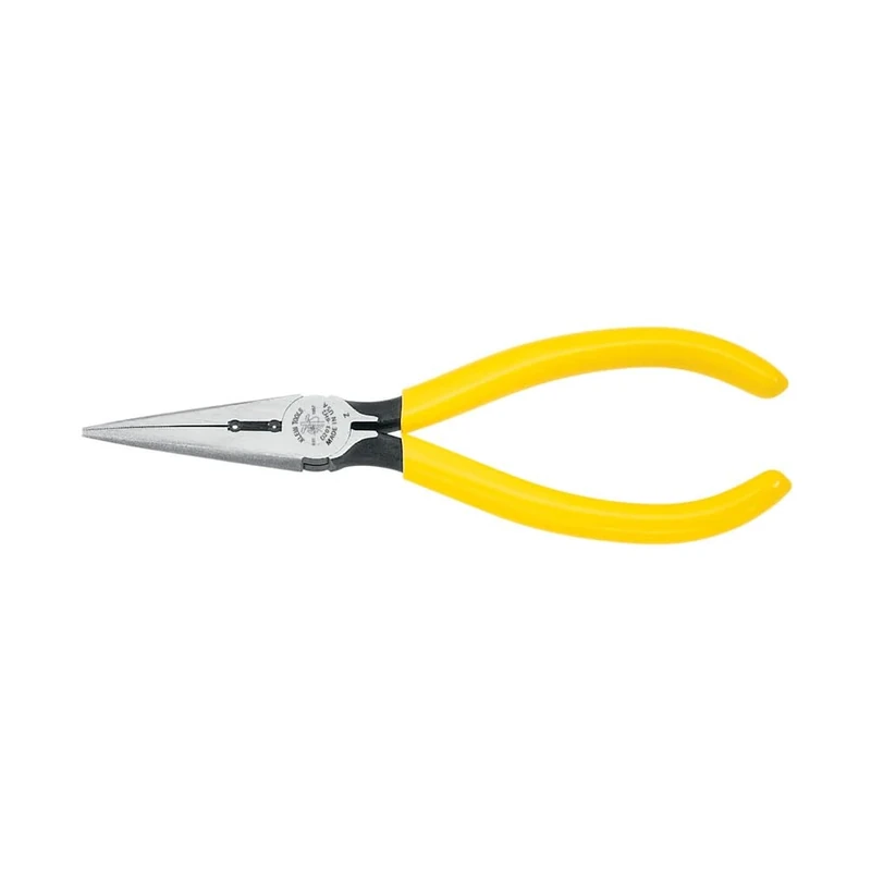 Klein Tools D203-6H2 Long Nose Side-Cutter Stripping Pliers, Induction Hardened and Heavier for Increased Cutting Power, 6-Inch