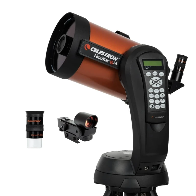 Celestron 11068 NexStar 6SE Computerised Schmidt-Cassegrain Telescope with Fully Automated Mount, SkyAlign Technology and XLT Coating, Black/Orange