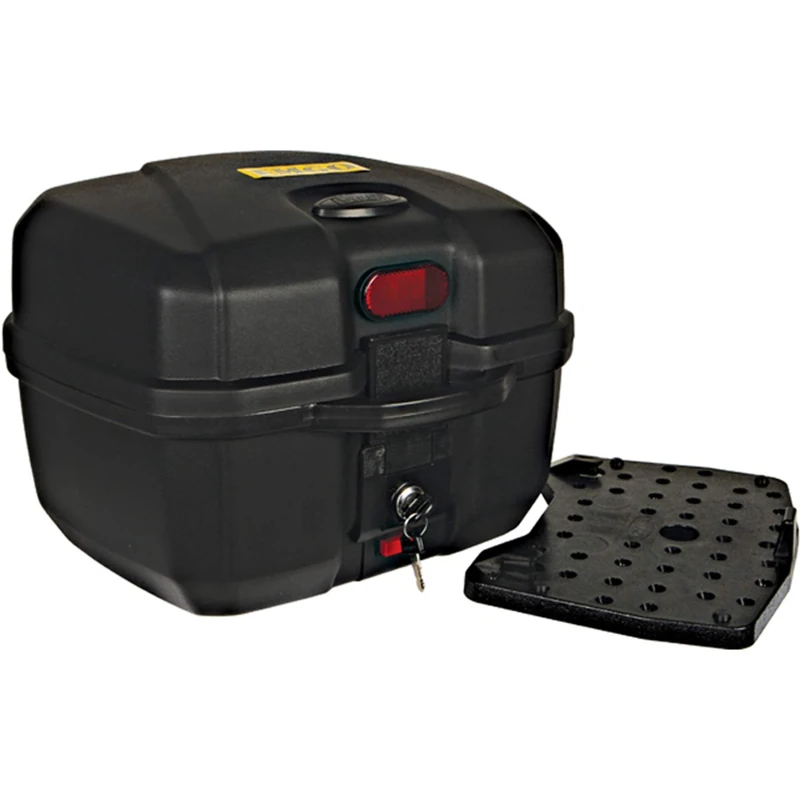 Emgo Black Motorcycle Travel Trunk, Mountable on Luggage Racks, Key Lock, 4 Wheels, 3L Capacity - Image 1