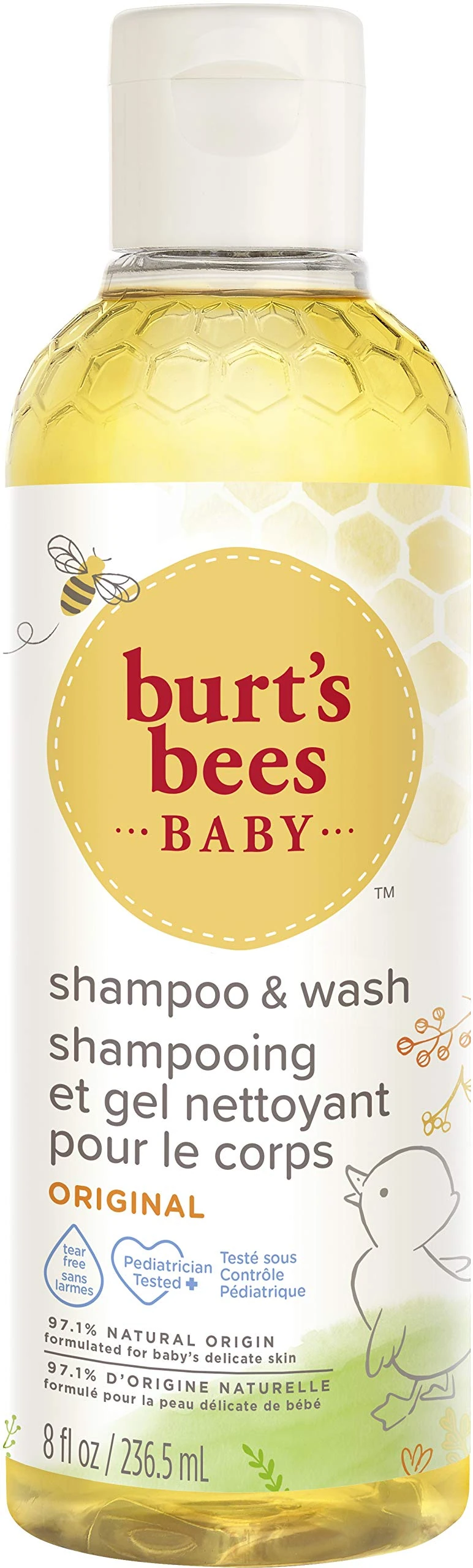 Burt’s Bees Baby Shampoo & Body Wash, Gentle Baby Wash For Daily Care, Tear-Free And Paediatrician-Tested, 236ml