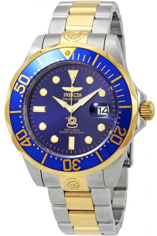 Invicta Grand Diver 3049 Men's Watch - Waterproof - Analogue - Automatic Movement - stainless steel with Blue dial - 47mm