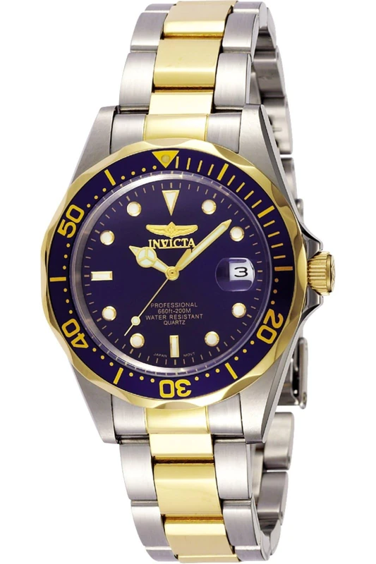 Invicta Pro Diver 8935 Watch - Waterproof - Analogue - Quartz Movement - stainless steel with blue dial - 37mm