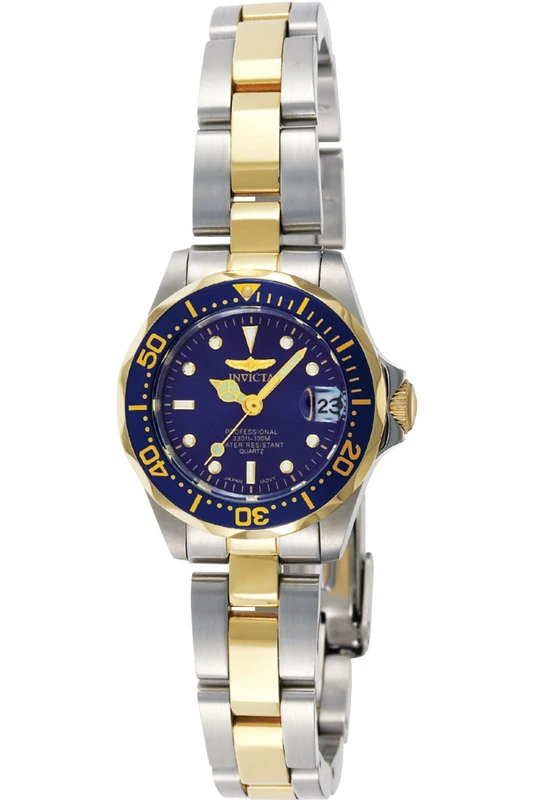 Invicta Pro Diver 8942 Women's Watch - Waterproof - Analogue - Quartz Movement - stainless steel with blue dial - 24mm