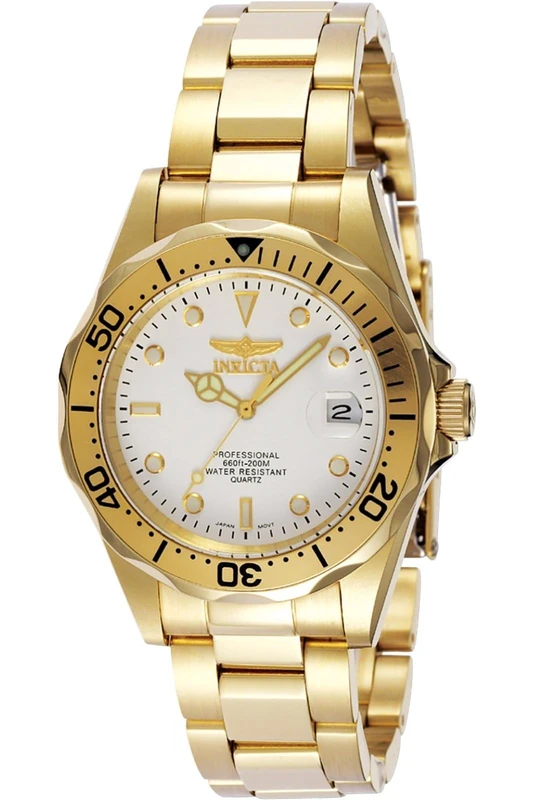 Invicta Pro Diver 8938 Watch - Waterproof - Analogue - Quartz Movement - stainless steel with white dial - 37mm