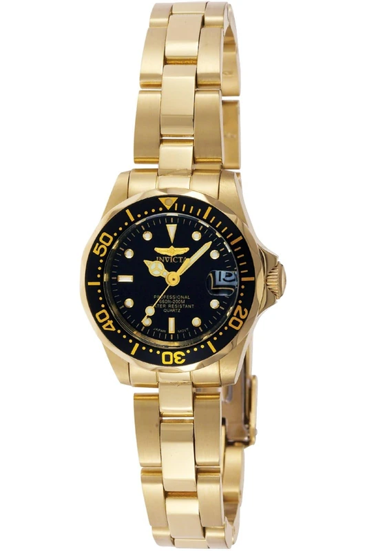 Invicta Pro Diver 8943 Women's Watch - Waterproof - Analogue - Quartz Movement - stainless steel with black dial - 24mm