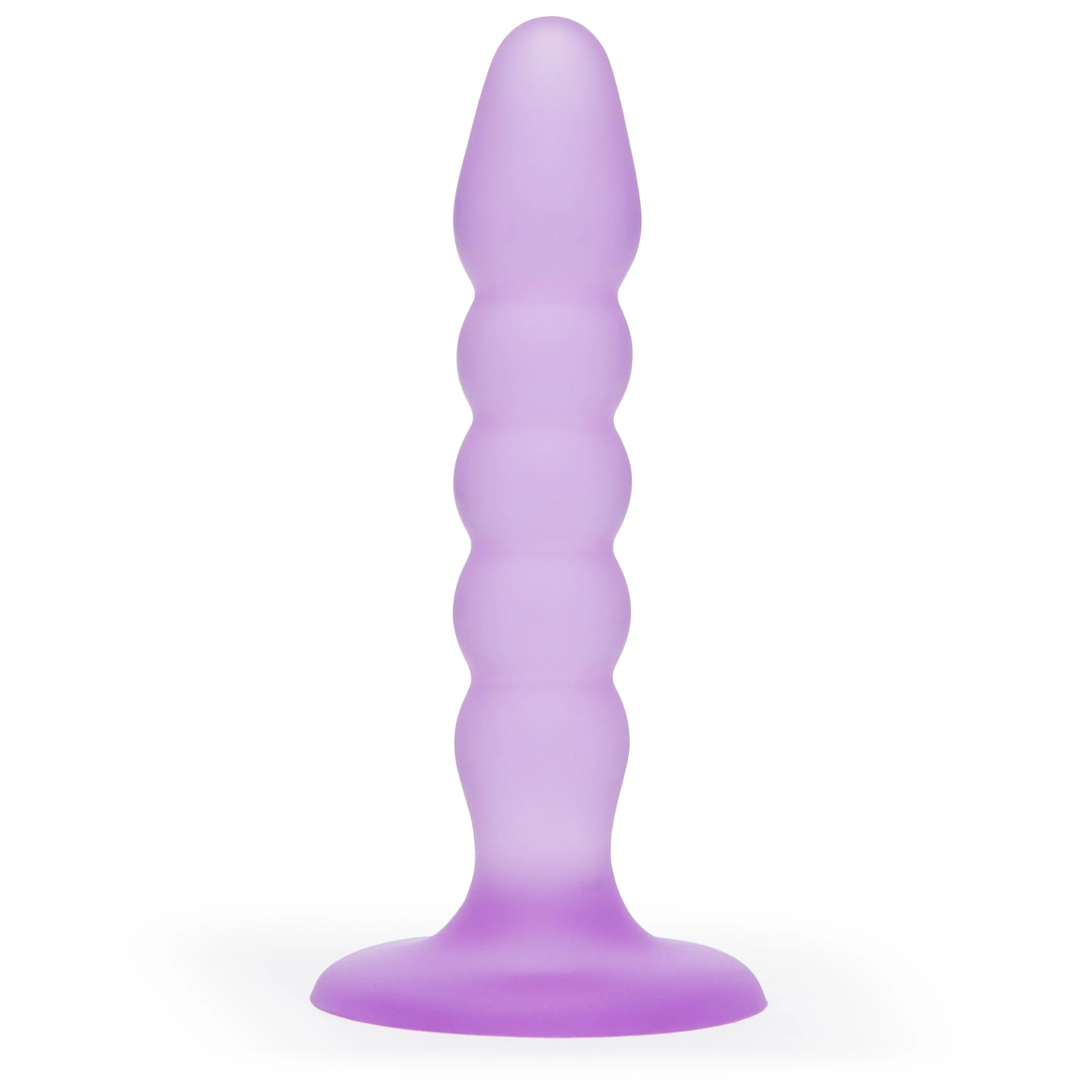 Lovehoney Anal Dildo - 5 Inch Suction Cup Dildo - Flexible Slimline Ribbed Anal Toy - Harness Compatible for Strap On and Pegging Play - Adult Sex Toy - Waterproof - Purple