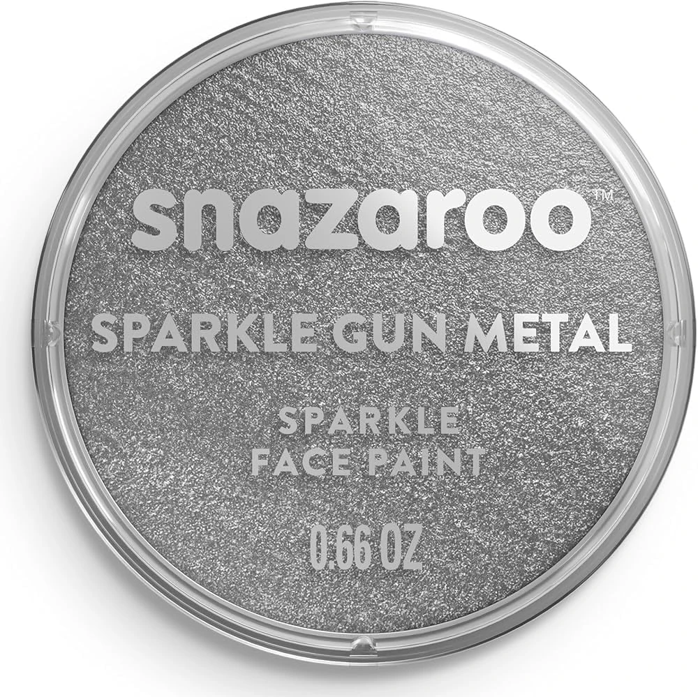Snazaroo Sparkle Face and Body Paint for Kids and Adults, Sparkle Gun Metal Grey Colour, Water Based, Easily Washable, Non-Toxic, Makeup, Body Painting for Parties, for Ages 3+