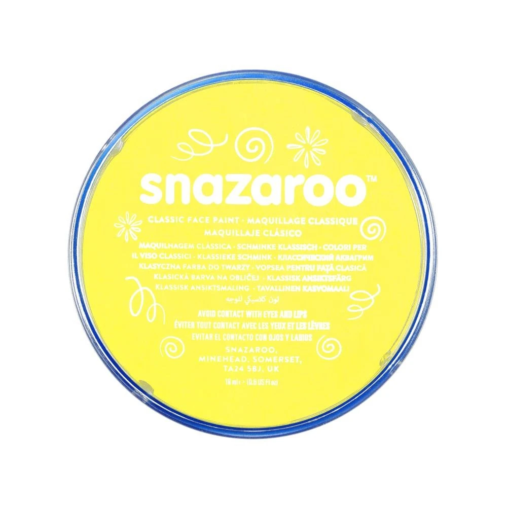 Snazaroo Classic Face and Body Paint for Kids and Adults, Pale Yellow Colour, Water Based, Easily Washable, Non-Toxic, Makeup, Body Painting for Parties, for Ages 3+