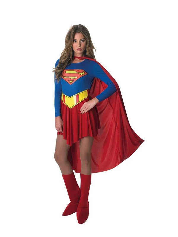 Supergirl™ Fancy Dress Costume (adult size 8-10) - Image 1