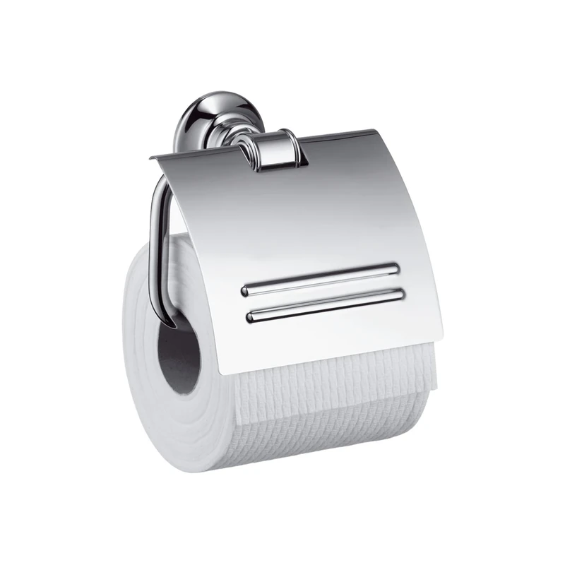 Hansgrohe AXOR 42036820 Toilet Paper Holder with Cover, Brushed Nickel