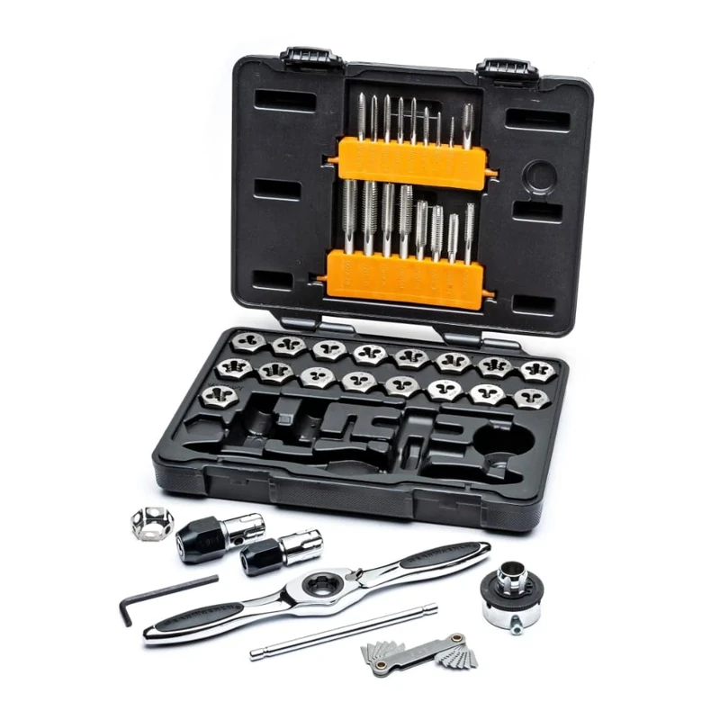 GEARWRENCH 42 Pc. SAE Ratcheting Tap and Die Set - 3885, Silver