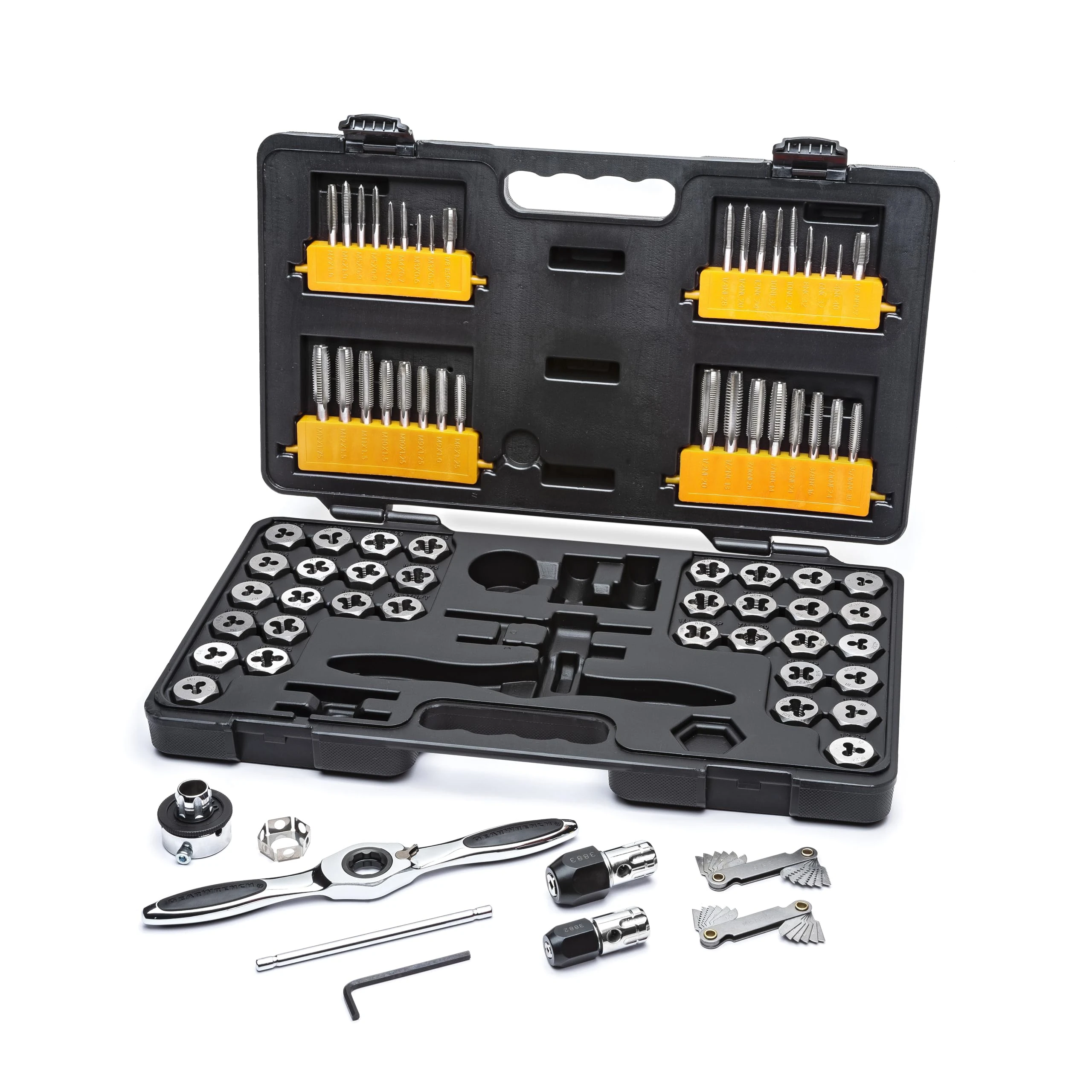GEARWRENCH 77 Piece Ratcheting Tap and Die Set, SAE/Metric - 3887, Silver