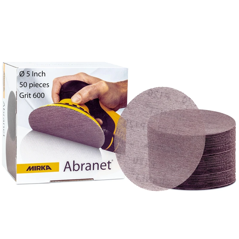 Mirka 9A-232-600 5-Inch 600 Grit Mesh Abrasive Dust Free Sanding Discs, Box of 50 Discs