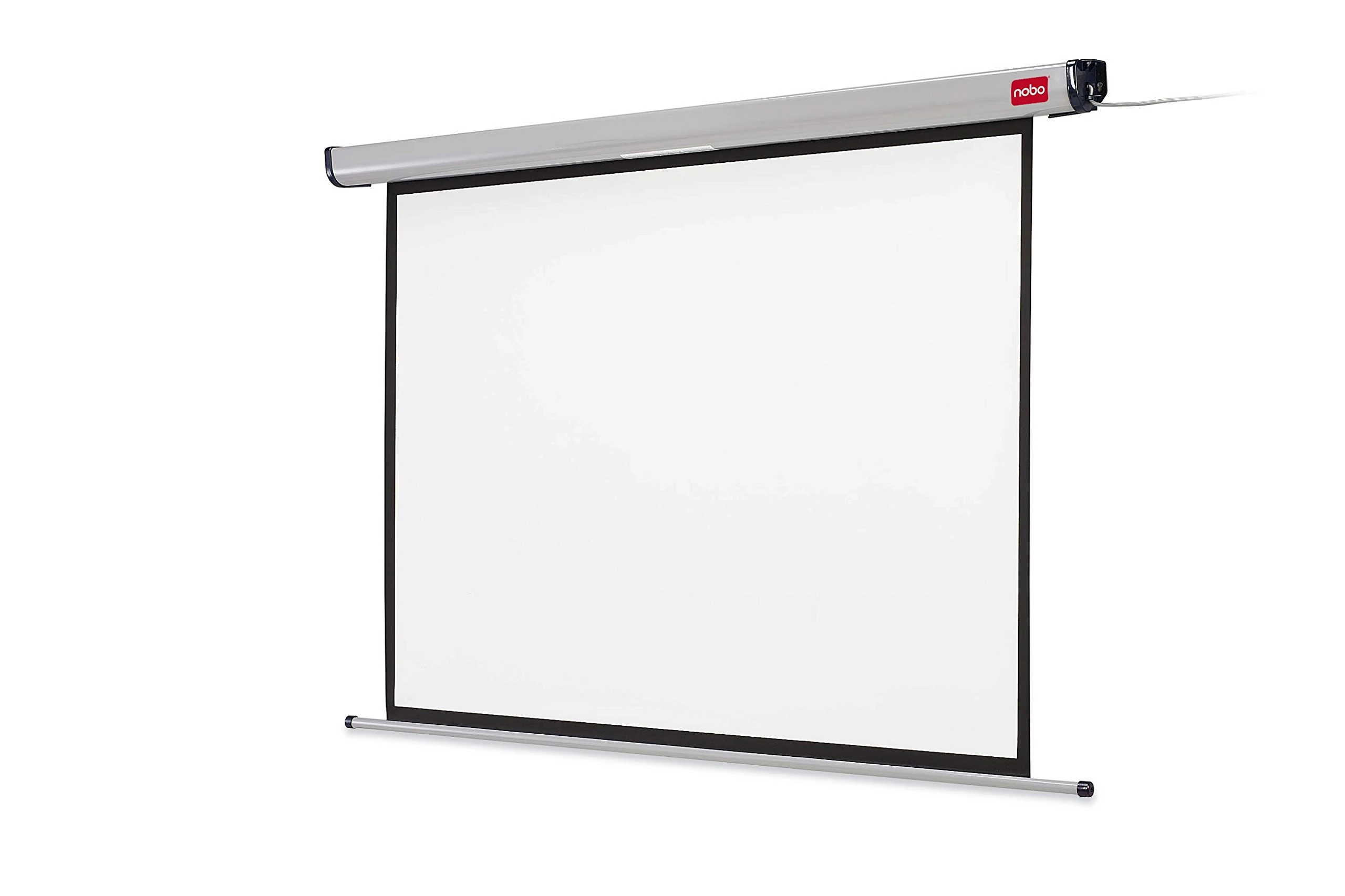Nobo Ultra Electric Wall & Ceiling Projection Screen, Lightweight Hanging Matte White Projector Surface With Remote Control, 1440 x 1080mm, 1901970
