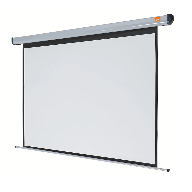 Nobo Ultra Electric Wall & Ceiling Projection Screen, Lightweight Hanging Matte White Projector Surface With Remote Control, 1600 x 1200mm, 1901971