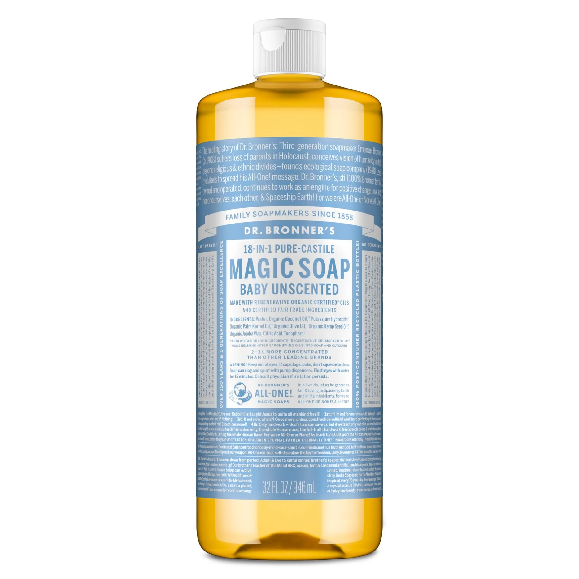 Dr Bronner'S | Baby Castile Liquid Soap | 1 x 946ml
