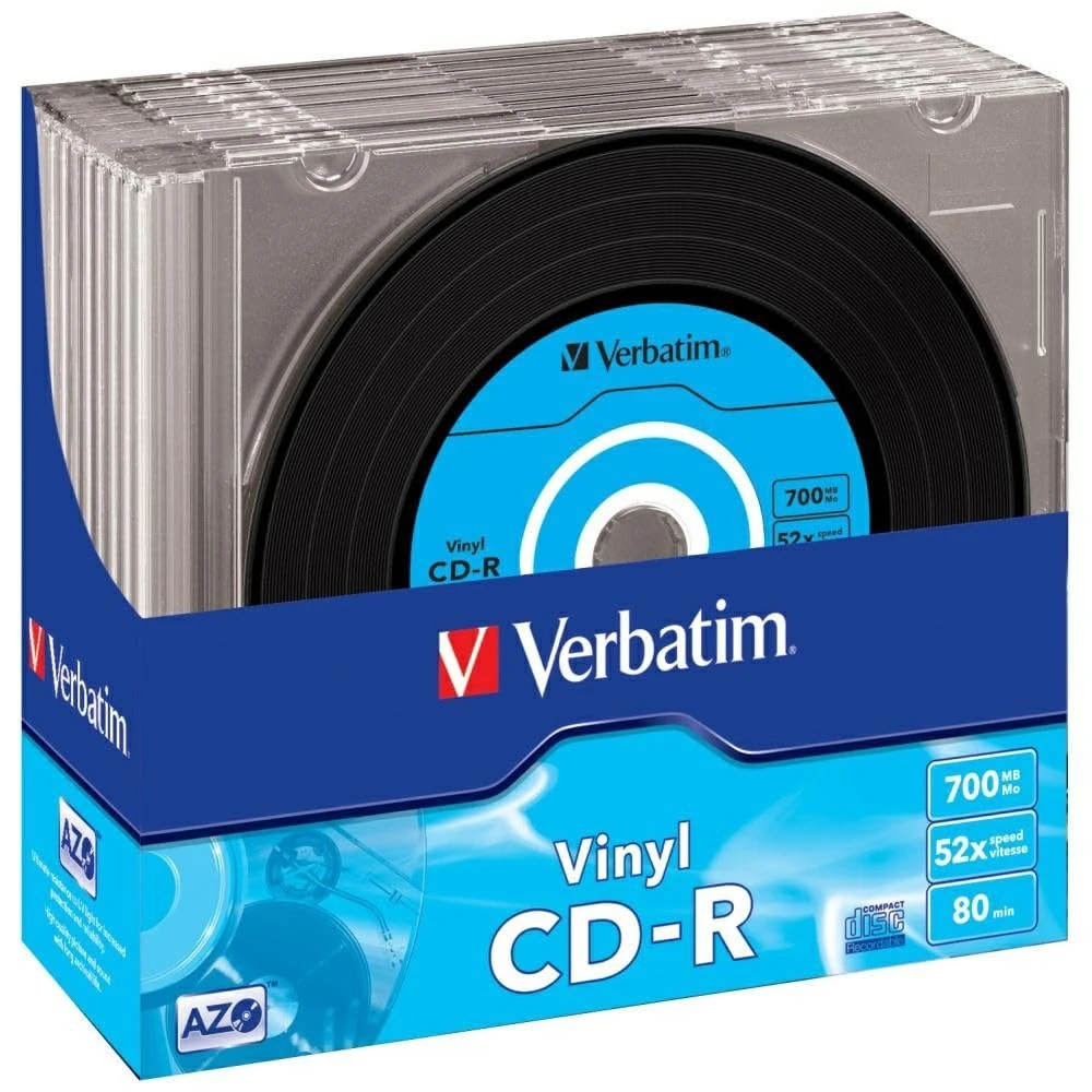 Verbatim 43426 52x Vinyl CD-R - Slim Case 10 Pack