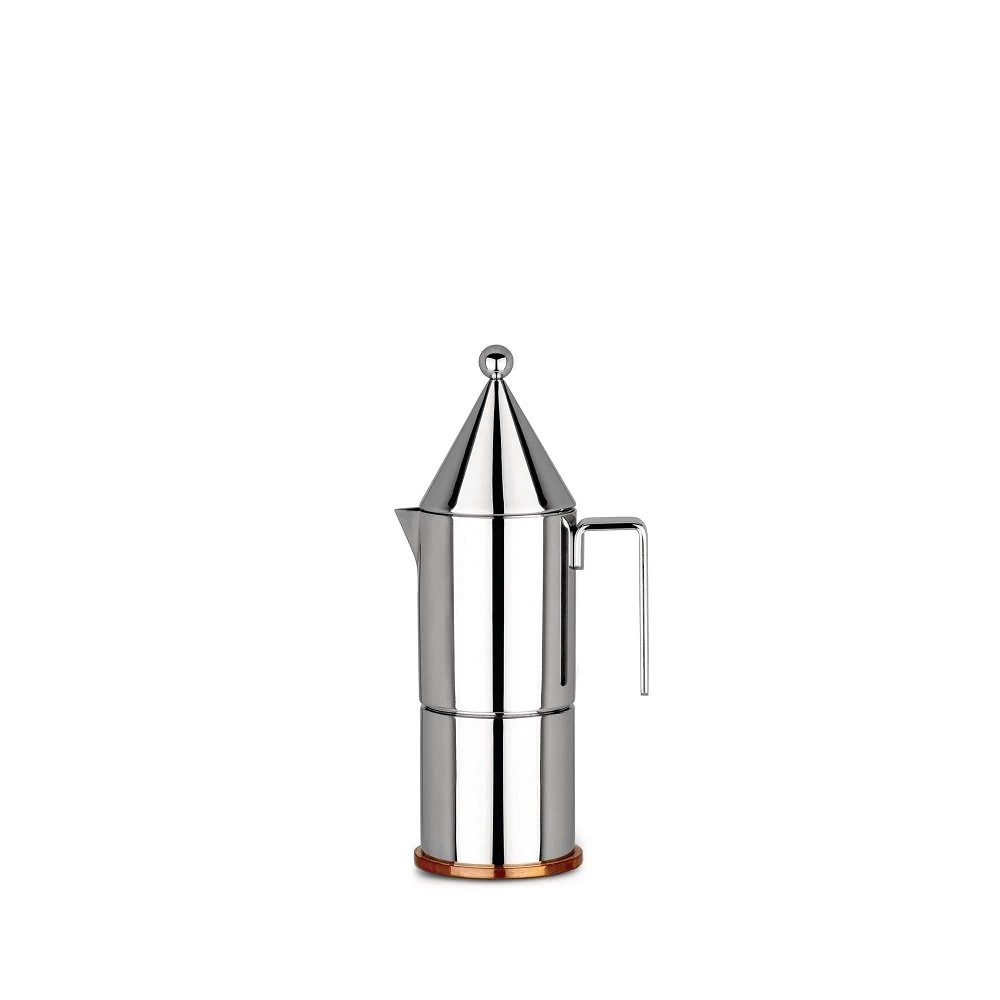 Officina Alessi La Conica 3 Cup Espresso Coffee Maker, Silver