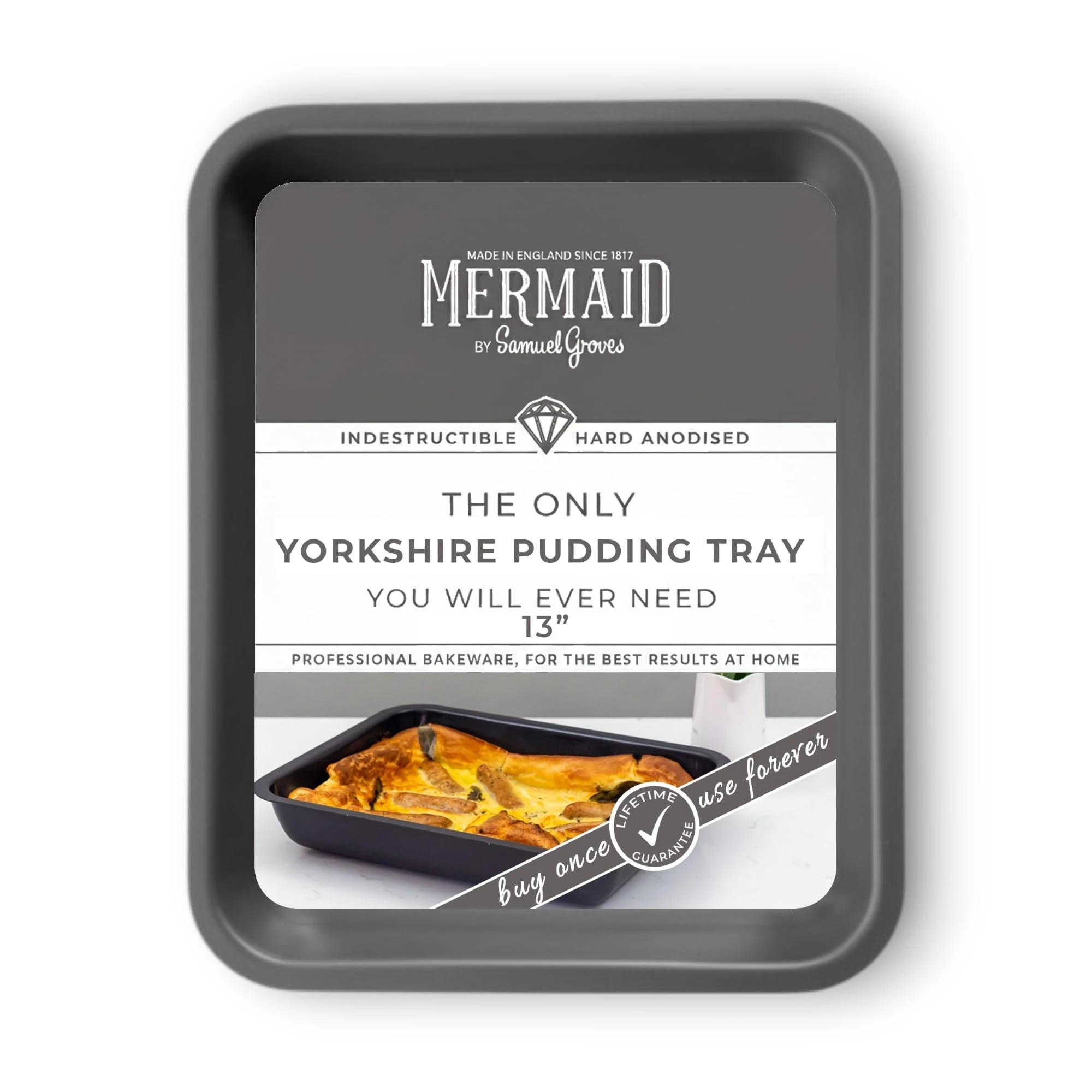 Mermaid Hard Anodised Yorkshire Pudding Tray - Made in England by Samuel Groves