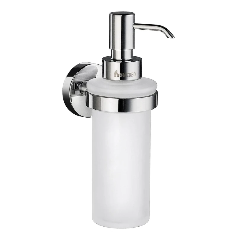 Smedbo HK369 Home Holder with Glass Soap Dispenser Polished Chrome,6.2 x 9.5 x 23.5 cm, Silver
